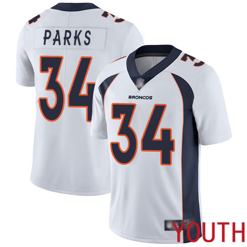 Youth Denver Broncos #34 Will Parks White Vapor Untouchable Limited Player Football NFL Jersey